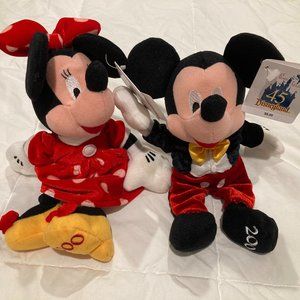 45th Anniversary Disneyland Mickey and Minnie Mouse Bean Bag Plush